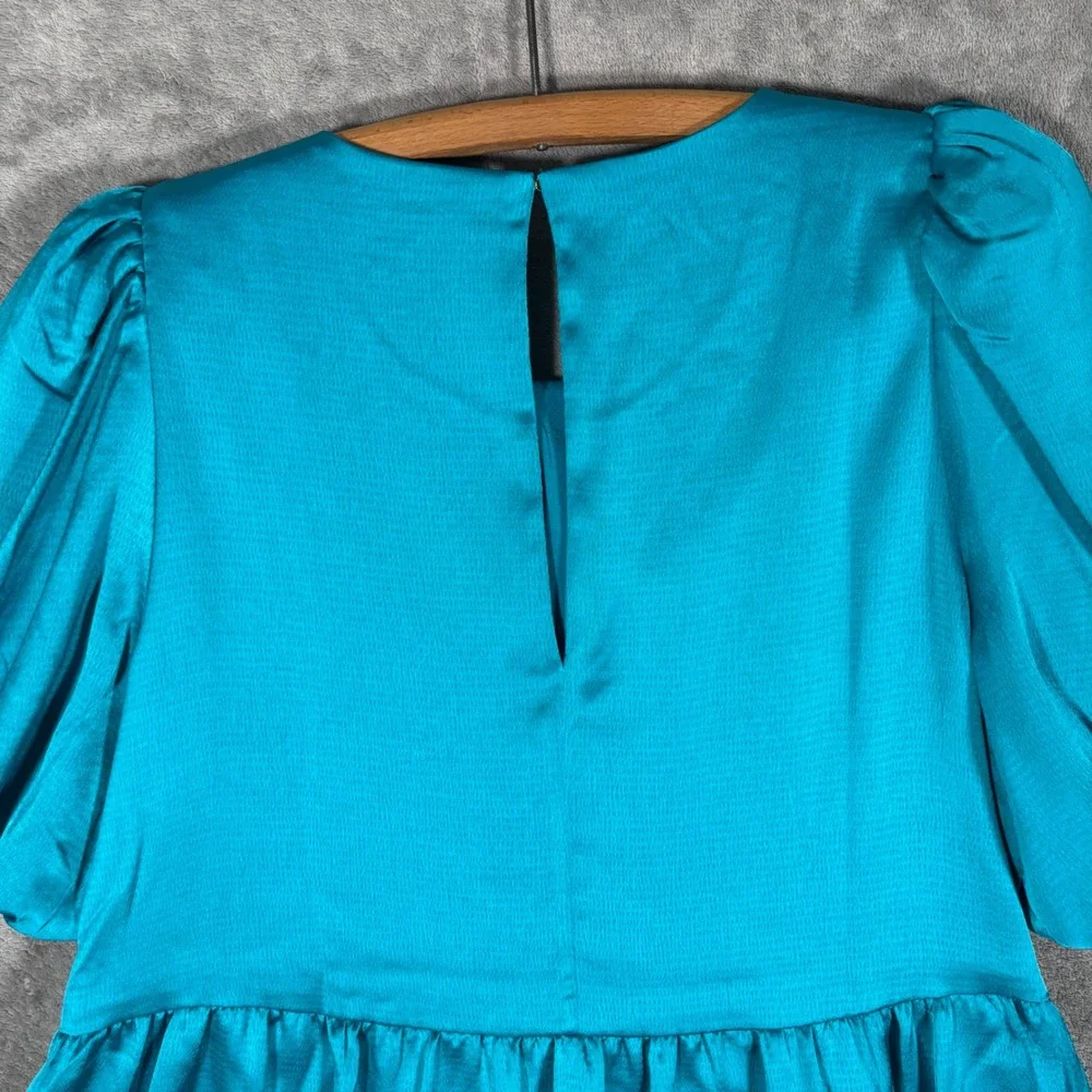 Lilly Pulitzer Blakelynn Elbow Sleeve Peplum Top Blue Rhapsody 013741 Sz 8 NEW